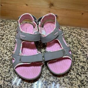 Eddie Bauer Olympia Girls Size 4  Gray and Pink Sandals